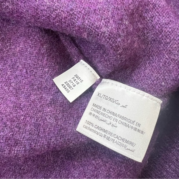 Club room Cashmere women’s purple V neck sweater XL L27-14 - Picture 4 of 4